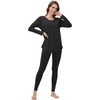 image:imageWiWi Womens Pajamas Set Super Soft Lounge Set Viscose from Bamboo Sleepwear Cooling Long Sleeve Top Leggings Pjs SXXLBlack