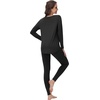 image:imageWiWi Womens Pajamas Set Super Soft Lounge Set Viscose from Bamboo Sleepwear Cooling Long Sleeve Top Leggings Pjs SXXLBlack