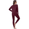 image:imageWiWi Womens Pajamas Set Super Soft Lounge Set Viscose from Bamboo Sleepwear Cooling Long Sleeve Top Leggings Pjs SXXLBrownish Red
