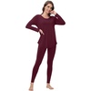 image:imageWiWi Womens Pajamas Set Super Soft Lounge Set Viscose from Bamboo Sleepwear Cooling Long Sleeve Top Leggings Pjs SXXLBrownish Red