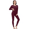 image:imageWiWi Womens Pajamas Set Super Soft Lounge Set Viscose from Bamboo Sleepwear Cooling Long Sleeve Top Leggings Pjs SXXLBrownish Red