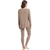 image:imageWiWi Womens Pajamas Set Super Soft Lounge Set Viscose from Bamboo Sleepwear Cooling Long Sleeve Top Leggings Pjs SXXLCamel