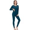 image:imageWiWi Womens Pajamas Set Super Soft Lounge Set Viscose from Bamboo Sleepwear Cooling Long Sleeve Top Leggings Pjs SXXLPeacock Blue
