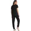 image:imageWiWi Womens Pajamas Soft Short Sleeve Shirt Jogger Pants Pajama Set for Women Scoop Neck Pjs Rayon Loungewear SXXLBlack
