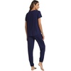image:imageWiWi Womens Pajamas Soft Short Sleeve Shirt Jogger Pants Pajama Set for Women Scoop Neck Pjs Rayon Loungewear SXXLNavy