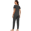 image:imageWiWi Womens Short Sleeve Pajama Sets Viscose from Bamboo Pajamas Soft Sleepwear Long Jogger Pants Loungewear SXXLCharcoal Heather