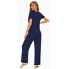 image:imageWiWi Womens Short Sleeve Pajama Sets Viscose from Bamboo Sleepwear Ladies Soft Loungewear Set Pjs with Pockets SXXLNavy