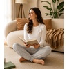 image:imageWiWi Womens Viscose from Bamboo Joggers Super Soft Pajama Pants Yoga Bottoms Cooling Lounge Sweatpants SXXLAheather Grey