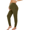 image:imageWiWi Womens Viscose from Bamboo Maternity Pants Soft Over The Belly Pregnancy Leggings High Waist Stretchy BottomsAdark Army Green
