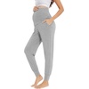 image:imageWiWi Womens Viscose from Bamboo Maternity Pants Soft Over The Belly Pregnancy Leggings High Waist Stretchy BottomsAheather Grey
