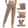 image:imageWiWi Womens Viscose from Bamboo Maternity Pants Soft Over The Belly Pregnancy Leggings High Waist Stretchy BottomsBcamel