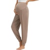 image:imageWiWi Womens Viscose from Bamboo Maternity Pants Soft Over The Belly Pregnancy Leggings High Waist Stretchy BottomsBcamel