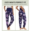 image:imageWiWi Womens Viscose from Bamboo Maternity Pants Soft Over The Belly Pregnancy Leggings High Waist Stretchy BottomsBdark NavyPurple Floral