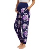 image:imageWiWi Womens Viscose from Bamboo Maternity Pants Soft Over The Belly Pregnancy Leggings High Waist Stretchy BottomsBdark NavyPurple Floral