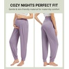 image:imageWiWi Womens Viscose from Bamboo Maternity Pants Soft Over The Belly Pregnancy Leggings High Waist Stretchy BottomsBviolet