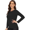 image:imageWiWi Womens Viscose from Bamboo Pajama Tops Soft Basic Sleep Shirt Loose Long Sleeves TShirt Loungewear SXXLAblack