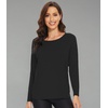 image:imageWiWi Womens Viscose from Bamboo Pajama Tops Soft Basic Sleep Shirt Loose Long Sleeves TShirt Loungewear SXXLAblack