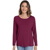 image:imageWiWi Womens Viscose from Bamboo Pajama Tops Soft Basic Sleep Shirt Loose Long Sleeves TShirt Loungewear SXXLAburgundy