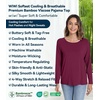 image:imageWiWi Womens Viscose from Bamboo Pajama Tops Soft Basic Sleep Shirt Loose Long Sleeves TShirt Loungewear SXXLAburgundy