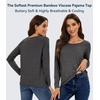 image:imageWiWi Womens Viscose from Bamboo Pajama Tops Soft Basic Sleep Shirt Loose Long Sleeves TShirt Loungewear SXXLAcharcoal Heather