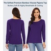 image:imageWiWi Womens Viscose from Bamboo Pajama Tops Soft Basic Sleep Shirt Loose Long Sleeves TShirt Loungewear SXXLAdark Purple