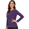 image:imageWiWi Womens Viscose from Bamboo Pajama Tops Soft Basic Sleep Shirt Loose Long Sleeves TShirt Loungewear SXXLAdark Purple