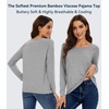 image:imageWiWi Womens Viscose from Bamboo Pajama Tops Soft Basic Sleep Shirt Loose Long Sleeves TShirt Loungewear SXXLAheather Grey