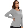image:imageWiWi Womens Viscose from Bamboo Pajama Tops Soft Basic Sleep Shirt Loose Long Sleeves TShirt Loungewear SXXLAheather Grey