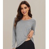 image:imageWiWi Womens Viscose from Bamboo Pajama Tops Soft Basic Sleep Shirt Loose Long Sleeves TShirt Loungewear SXXLAheather Grey