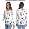 image:imageWiWi Womens Viscose from Bamboo Pajama Tops Soft Basic Sleep Shirt Loose Long Sleeves TShirt Loungewear SXXLAink Flowers on White