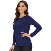 image:imageWiWi Womens Viscose from Bamboo Pajama Tops Soft Basic Sleep Shirt Loose Long Sleeves TShirt Loungewear SXXLAnavy