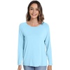 image:imageWiWi Womens Viscose from Bamboo Pajama Tops Soft Basic Sleep Shirt Loose Long Sleeves TShirt Loungewear SXXLApale Blue