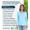image:imageWiWi Womens Viscose from Bamboo Pajama Tops Soft Basic Sleep Shirt Loose Long Sleeves TShirt Loungewear SXXLApale Blue