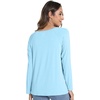 image:imageWiWi Womens Viscose from Bamboo Pajama Tops Soft Basic Sleep Shirt Loose Long Sleeves TShirt Loungewear SXXLApale Blue
