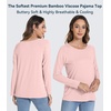 image:imageWiWi Womens Viscose from Bamboo Pajama Tops Soft Basic Sleep Shirt Loose Long Sleeves TShirt Loungewear SXXLApeach Pink