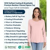 image:imageWiWi Womens Viscose from Bamboo Pajama Tops Soft Basic Sleep Shirt Loose Long Sleeves TShirt Loungewear SXXLApeach Pink