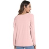 image:imageWiWi Womens Viscose from Bamboo Pajama Tops Soft Basic Sleep Shirt Loose Long Sleeves TShirt Loungewear SXXLApeach Pink