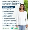 image:imageWiWi Womens Viscose from Bamboo Pajama Tops Soft Basic Sleep Shirt Loose Long Sleeves TShirt Loungewear SXXLAraw White