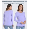 image:imageWiWi Womens Viscose from Bamboo Pajama Tops Soft Basic Sleep Shirt Loose Long Sleeves TShirt Loungewear SXXLAtaro Purple