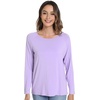 image:imageWiWi Womens Viscose from Bamboo Pajama Tops Soft Basic Sleep Shirt Loose Long Sleeves TShirt Loungewear SXXLAtaro Purple
