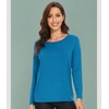 image:imageWiWi Womens Viscose from Bamboo Pajama Tops Soft Basic Sleep Shirt Loose Long Sleeves TShirt Loungewear SXXLAteal Blue