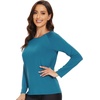 image:imageWiWi Womens Viscose from Bamboo Pajama Tops Soft Basic Sleep Shirt Loose Long Sleeves TShirt Loungewear SXXLAteal Blue