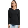 image:imageWiWi Womens Viscose from Bamboo Pajama Tops Soft Basic Sleep Shirt Loose Long Sleeves TShirt Loungewear SXXLBblack
