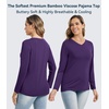 image:imageWiWi Womens Viscose from Bamboo Pajama Tops Soft Basic Sleep Shirt Loose Long Sleeves TShirt Loungewear SXXLBdark Purple