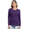 image:imageWiWi Womens Viscose from Bamboo Pajama Tops Soft Basic Sleep Shirt Loose Long Sleeves TShirt Loungewear SXXLBdark Purple