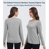 image:imageWiWi Womens Viscose from Bamboo Pajama Tops Soft Basic Sleep Shirt Loose Long Sleeves TShirt Loungewear SXXLBheather Grey
