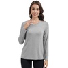 image:imageWiWi Womens Viscose from Bamboo Pajama Tops Soft Basic Sleep Shirt Loose Long Sleeves TShirt Loungewear SXXLBheather Grey