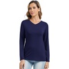 image:imageWiWi Womens Viscose from Bamboo Pajama Tops Soft Basic Sleep Shirt Loose Long Sleeves TShirt Loungewear SXXLBnavy