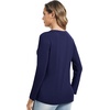 image:imageWiWi Womens Viscose from Bamboo Pajama Tops Soft Basic Sleep Shirt Loose Long Sleeves TShirt Loungewear SXXLBnavy