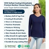 image:imageWiWi Womens Viscose from Bamboo Pajama Tops Soft Basic Sleep Shirt Loose Long Sleeves TShirt Loungewear SXXLBnavy